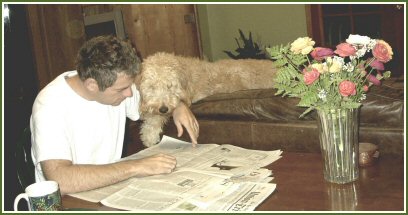 Sadie keeping up with the news!